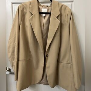 H&M Tan Double Breasted Oversized Blazer